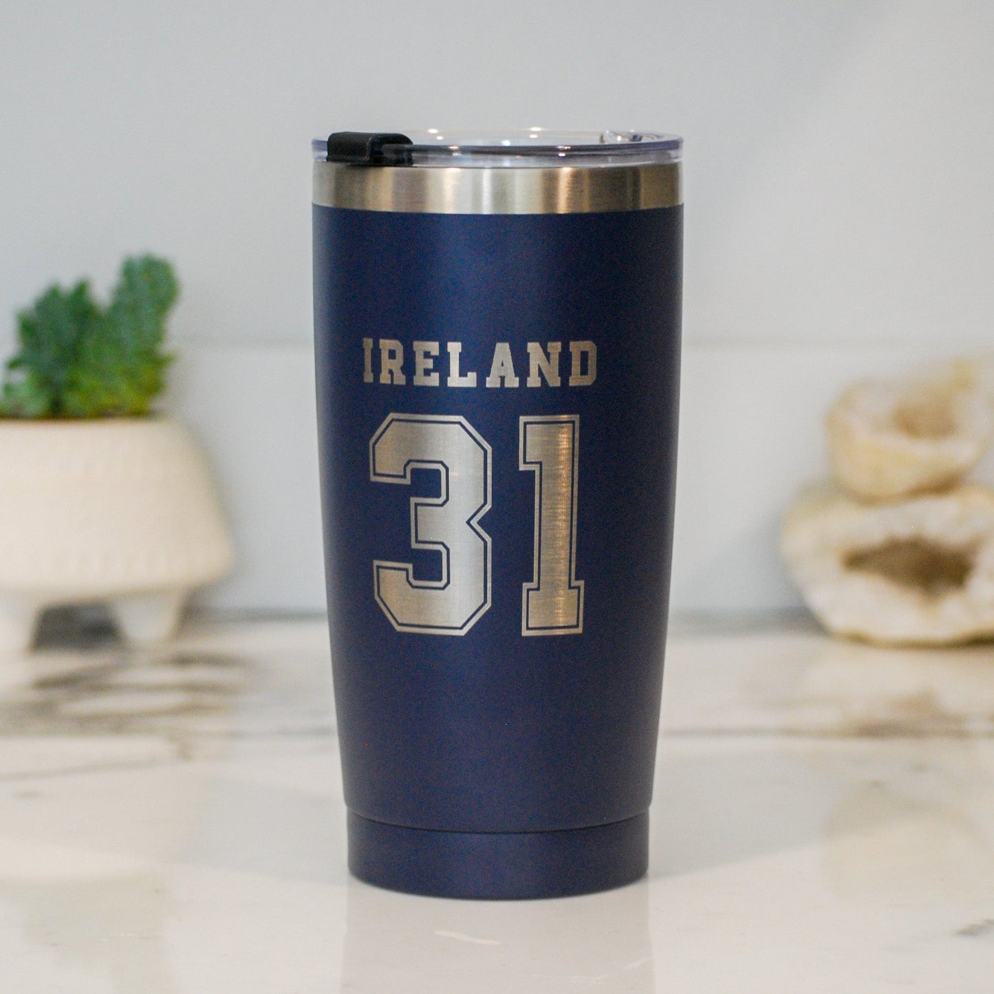 Hockey Customizable Player Name & Number 20 oz Tumbler (YETI option available!)