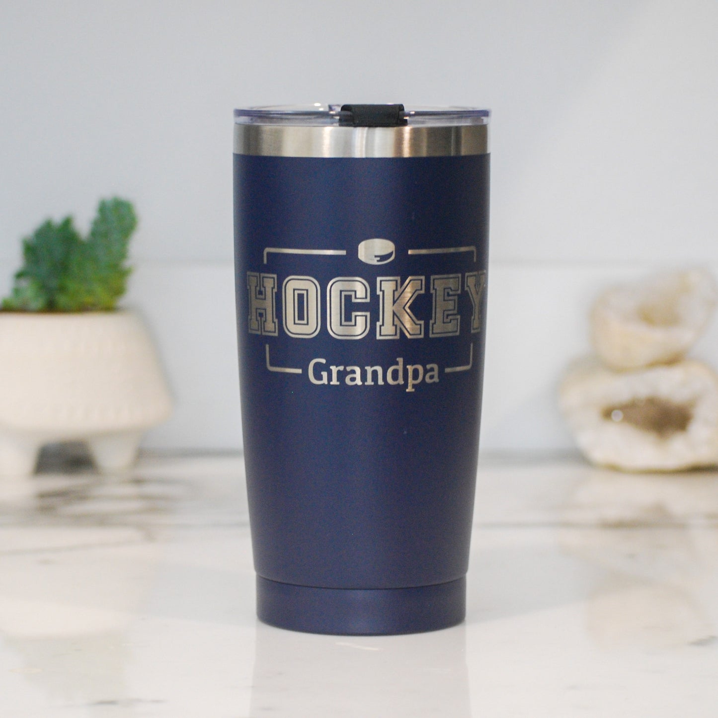 Hockey Customizable Player Name & Number 20 oz Tumbler (YETI option available!)