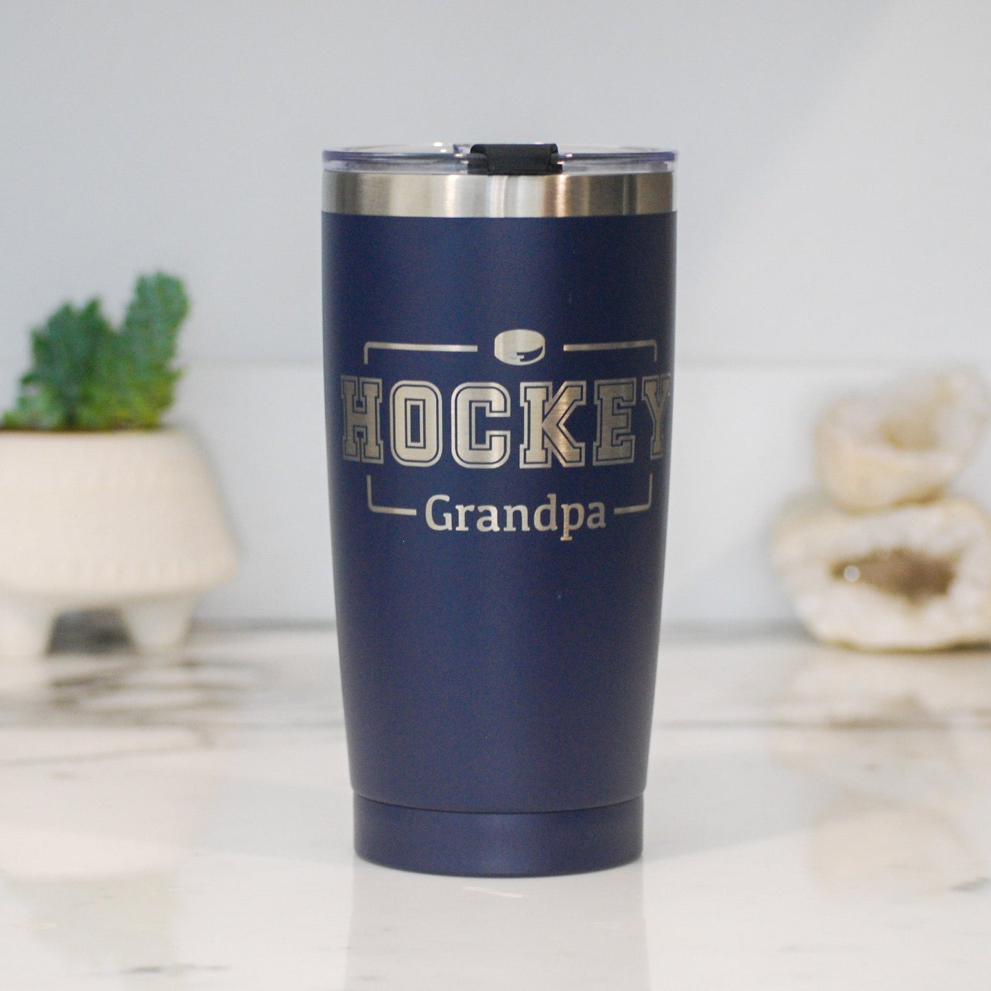 Hockey Customizable Player Image Name & Number 20 oz Tumbler (YETI option available!)