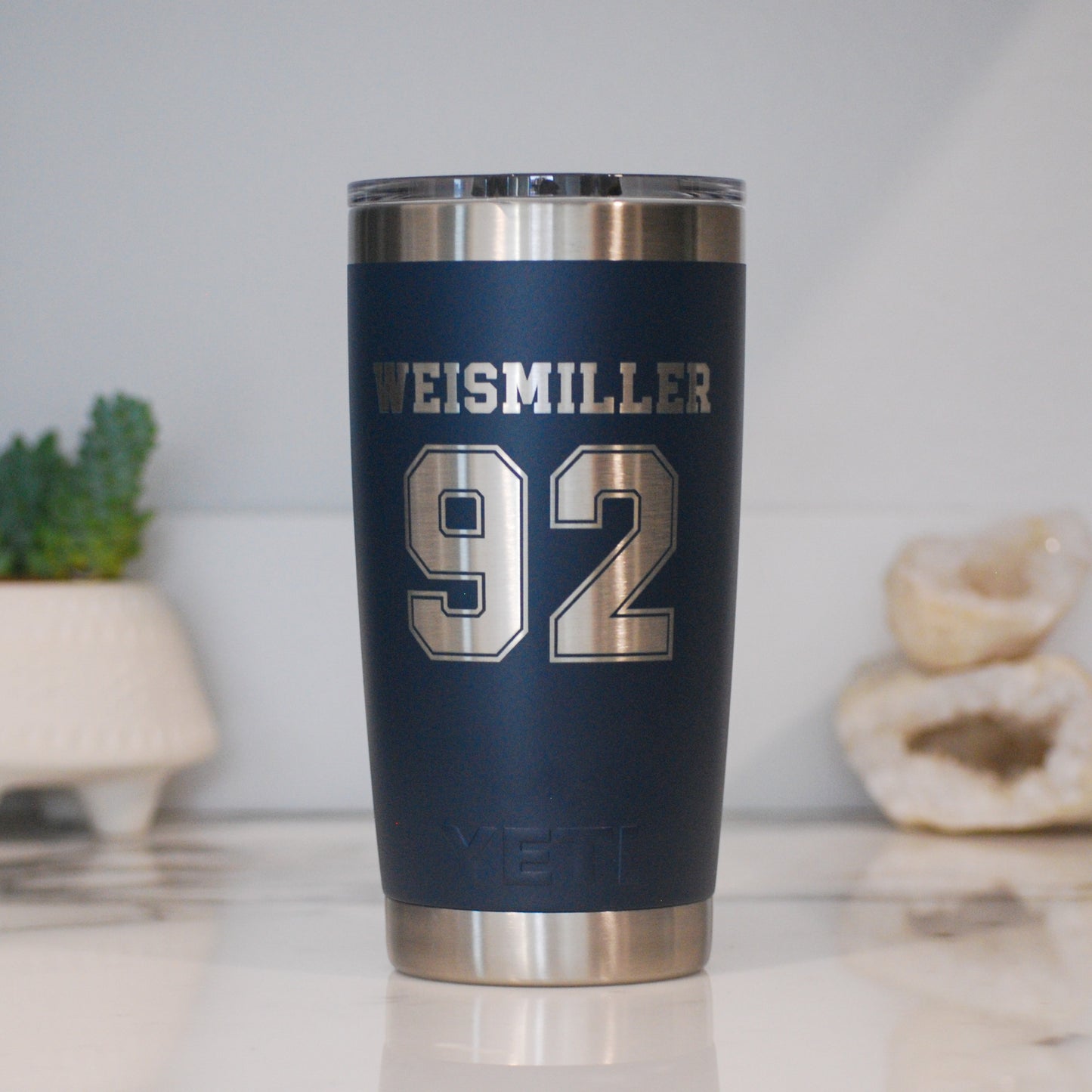 Hockey Customizable Player Name & Number 20 oz Tumbler (YETI option available!)