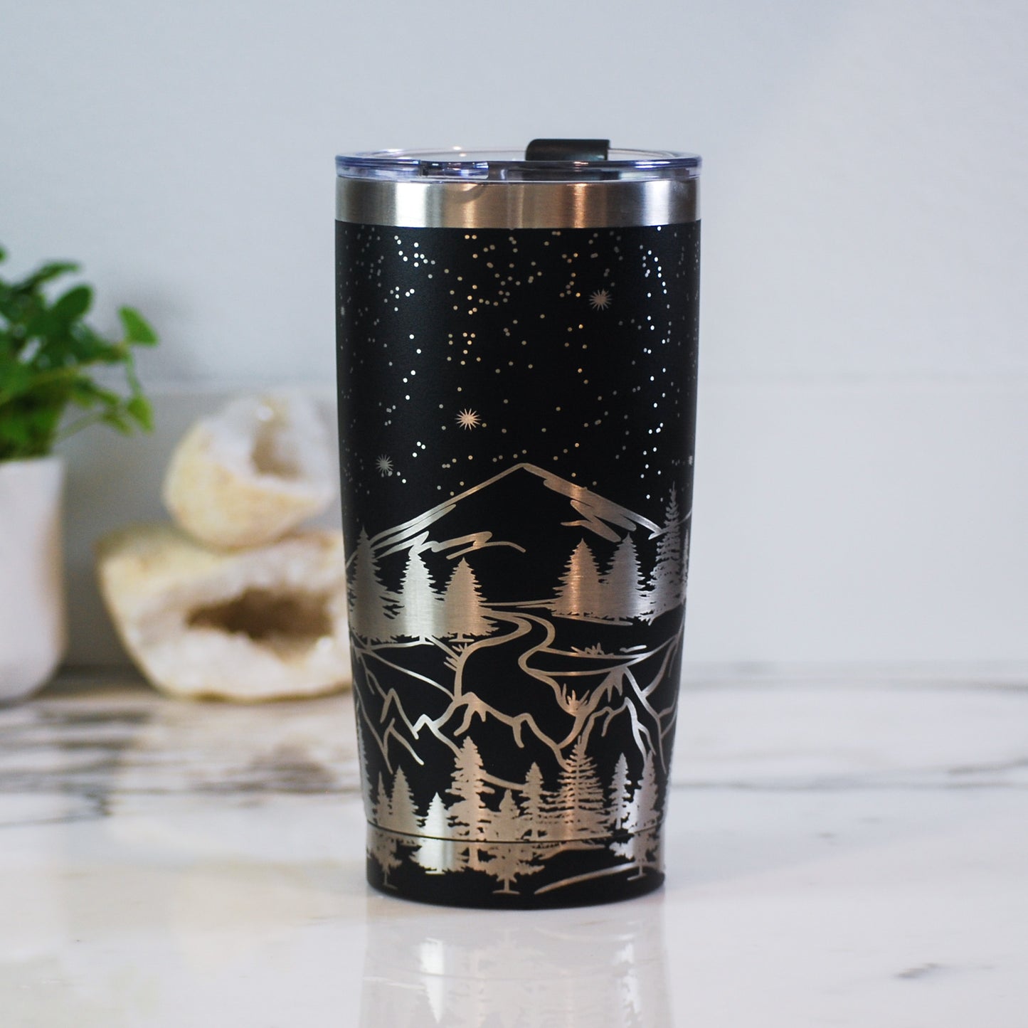 Mountain and Star Engraved 20 oz Tumbler (YETI option available!)