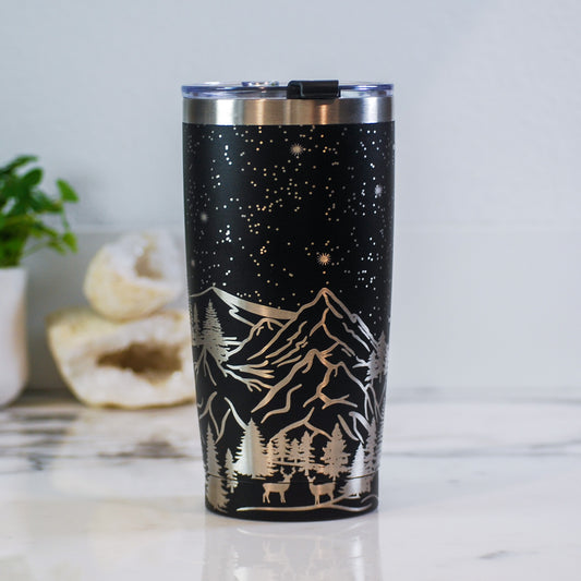 Mountain and Star Engraved 20 oz Tumbler (YETI option available!)